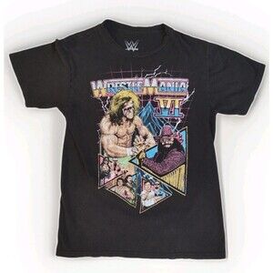 WWE Wrestlemania VI Mens Small Ultimate Warrior Macho Man T-Shirt Tee Wrestling